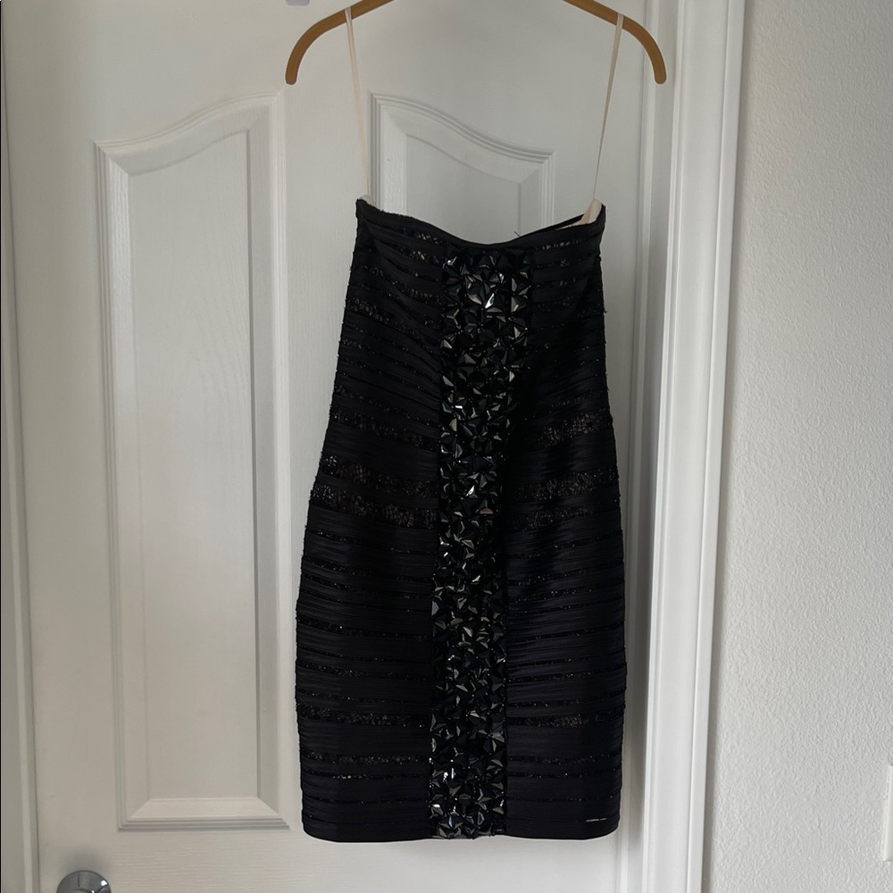 Issue New York Black Strapless Mini Dress